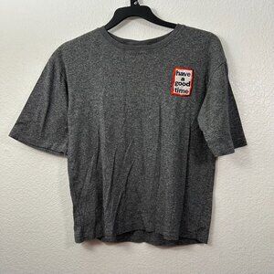 have a good time Embroidered Patch Slouchy Drop Shoulder T-Shirt